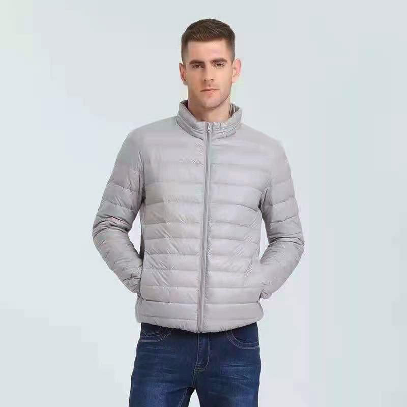 Winter Down Jacket Men's South Korea Running Fur Collar Hooded Luxury White Duck Down Warm Coat Men'