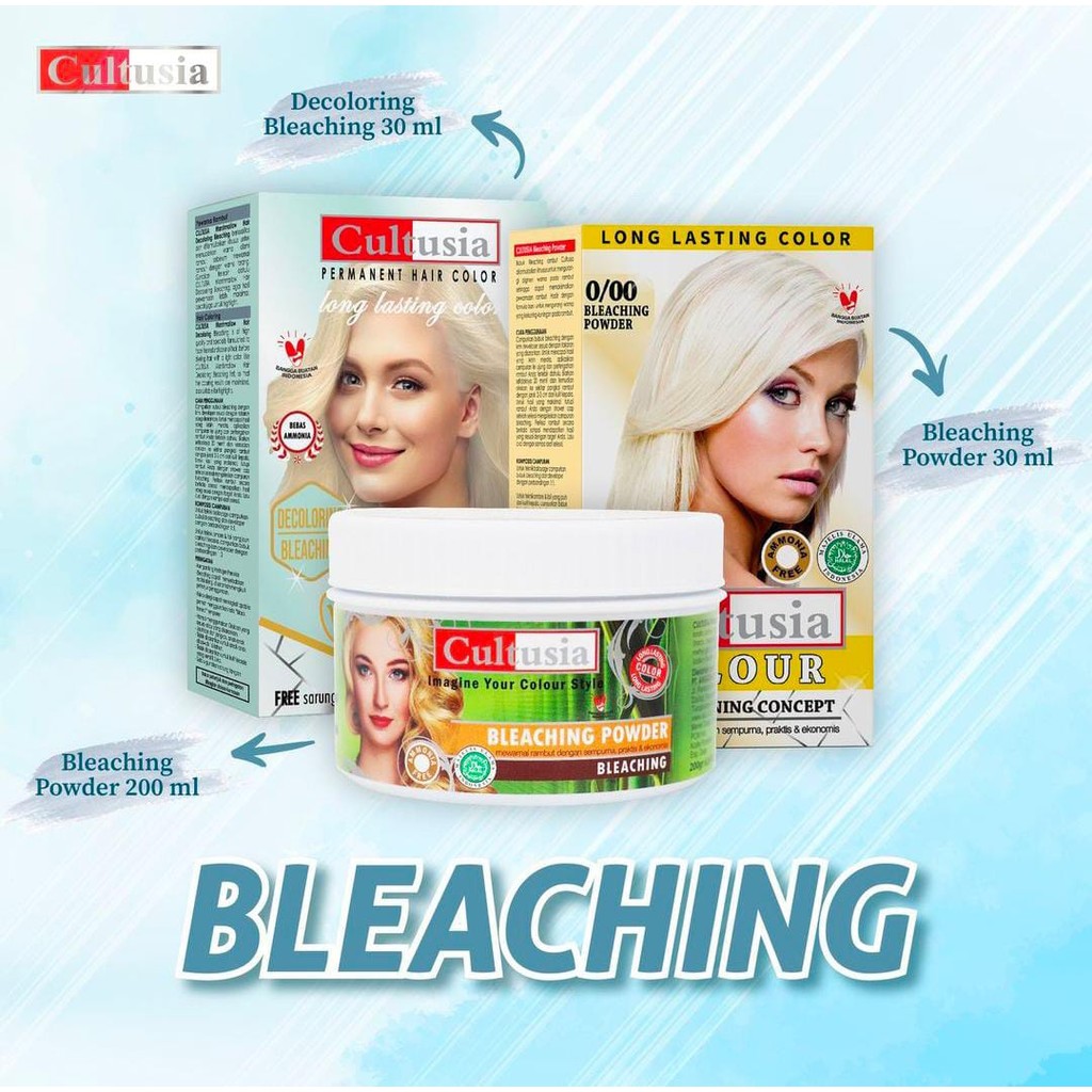 Cultusia Bleaching Powder 200ml / Bleaching Powder 30ml / Decoloring Bleaching 30ml - Cat Rambut Cul