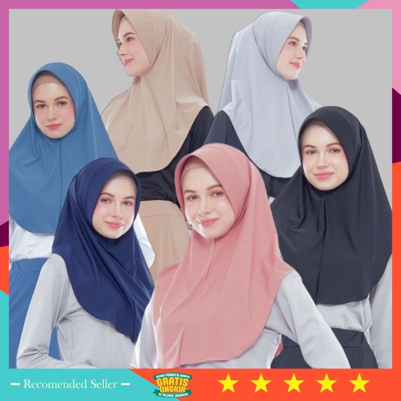 Baju Lebaran Idul FItri Murah Keren / Hijab Bergo Ped Instant Sport Jersey Olahraga