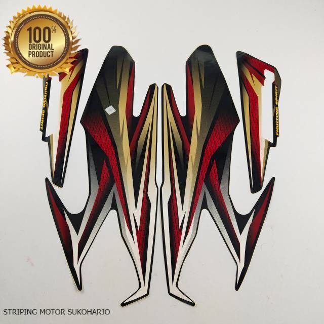 (ORI) striping list body stiker yamaha rx king 2005  hitam full set kualitas original