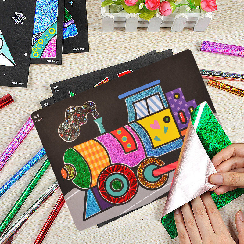 

DIY Magic Transfer Painting Crafts Kids Arts And Crafts Educational Toys For Children Cartoon Creative Learning Drawing Toys