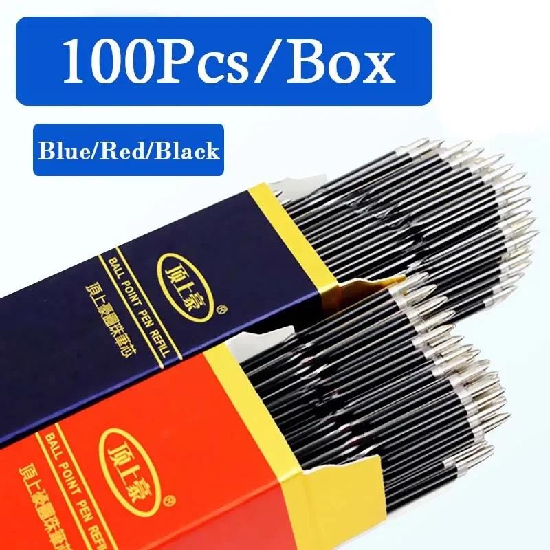 

100Pcs/Set 107mm Ballpoint Pen Refills 0.7mm Blue/Black/Red Ink Replaceable Refill for Multicolor Pen Students Writing Supplies