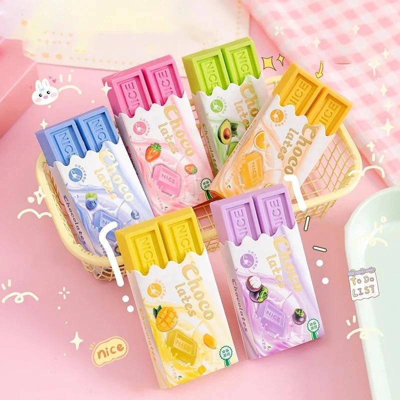 

Cartoon Chocolate Design Eraser Kawaii Large Eraser Student Painting Writing Pencil Eraser Korean Stationery for School Office