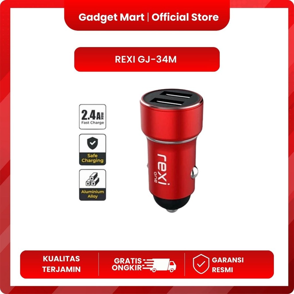 SAVER MICRO 2 PORT REXI GJ34-M 2.4A RED