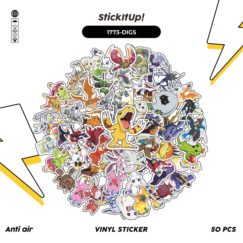 

COD 50 Pcs Stiker ANIME SERIES DIGIMON CHARACTER MIX 05 Lucu Anti Air Untuk Dekorasi Notebook Sepeda Skateboard Handphone DIY