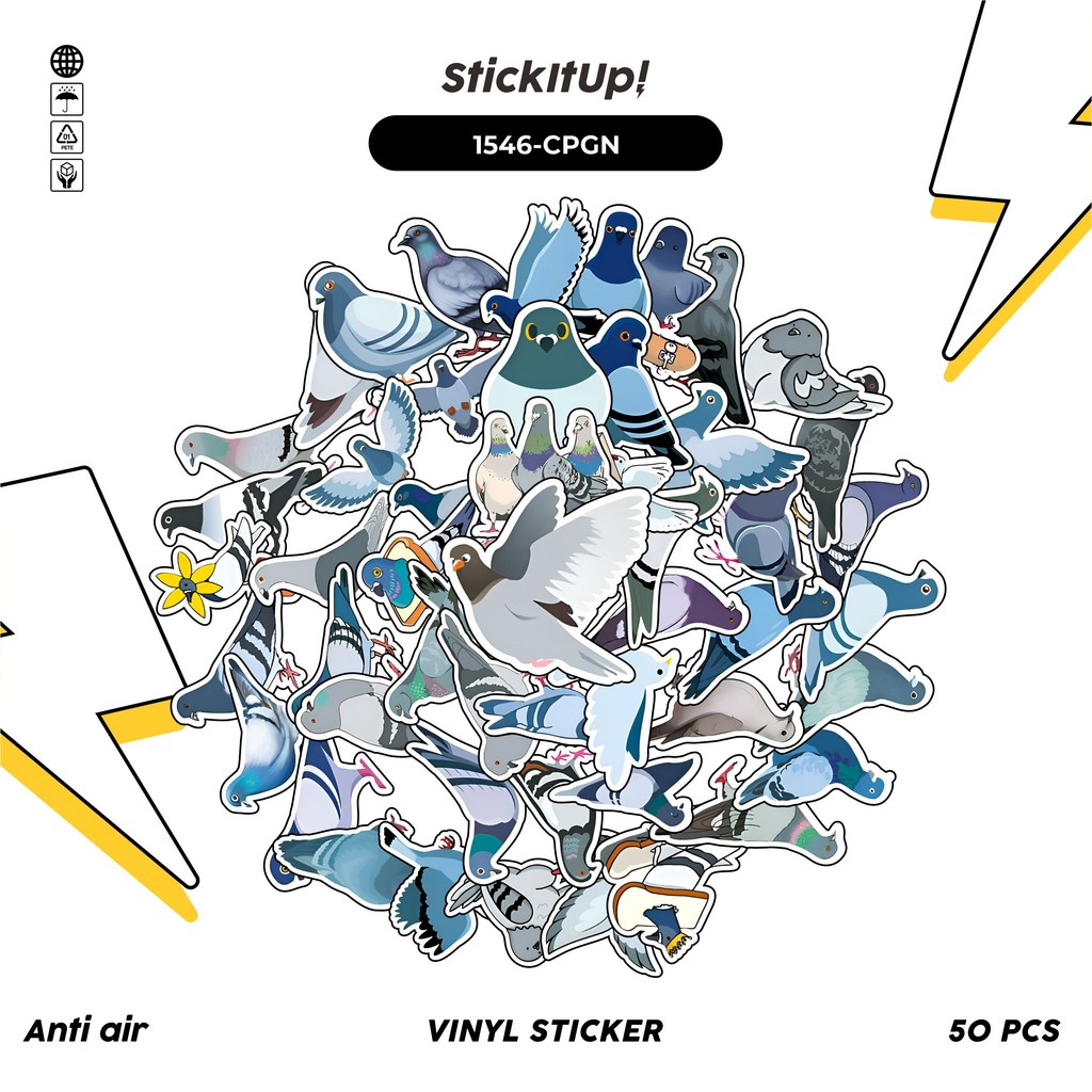 

COD 50 Pcs Stiker Cute Pigeon Merpati Lucu Anti Air Untuk Dekorasi Notebook Sepeda Skateboard Handphone DIY