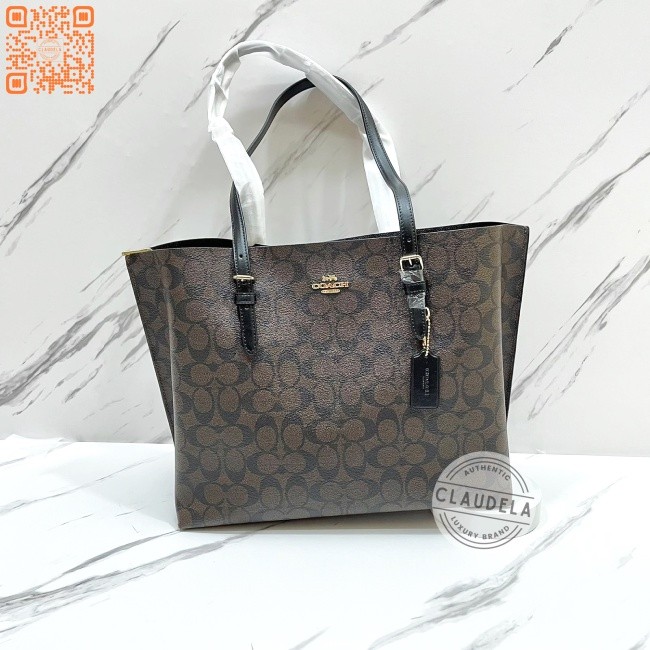 Coach Mollie Tote Large Signature Brown Black
