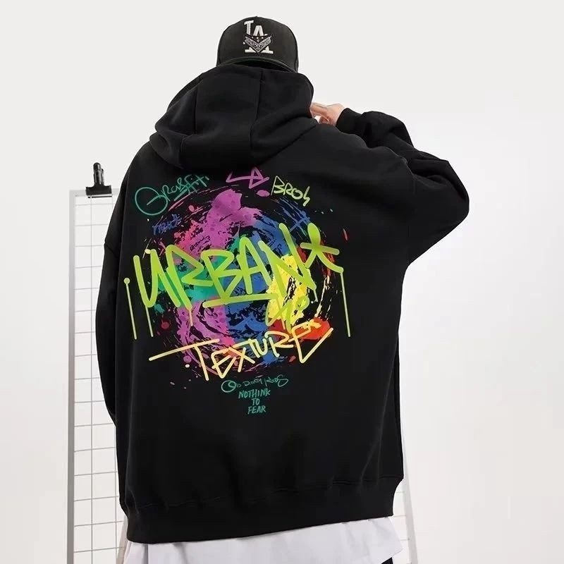HOODIE JUMPER GRAFITI URBAN HOODIE PULLFRINT
