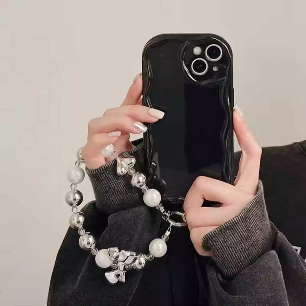 Phone Strap Pita Love Manik Manik Besar Cantik Gantungan Handphone Manik Manik Besar Pita Love