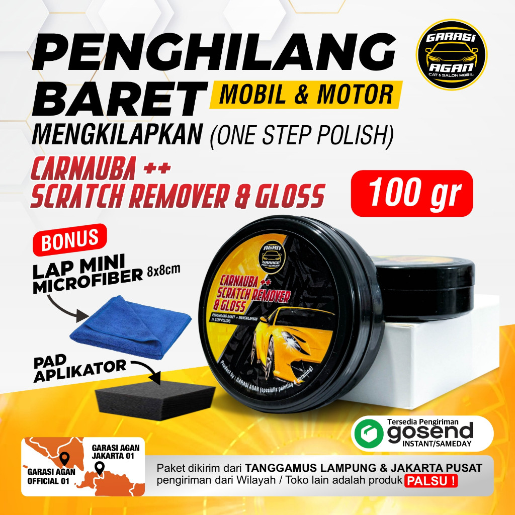PROMO GARASI AGAN JAKARTA  PENGHILANG BARET Body Mobil Motor 100gr / Body Compound Car / Kendaraan /