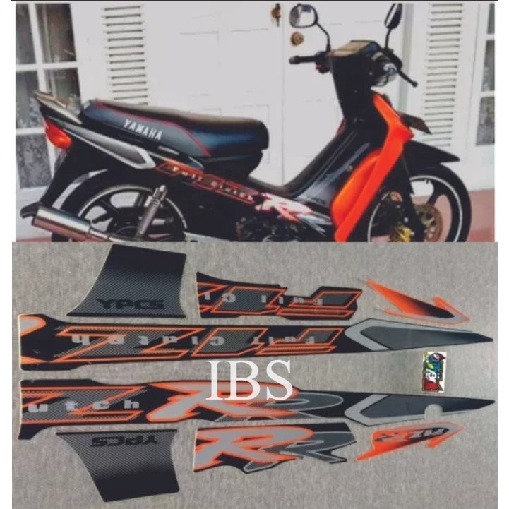 STRIPING FIZ R FIZR 2001 2002 HITAM OREN ORANGE FULL CLUTCH POLET STIKER