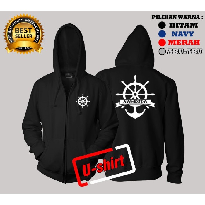 NEW JAKET SWEATER HOODIE ZIPPER JANGKAR NAHKODA Pria Wanita USN