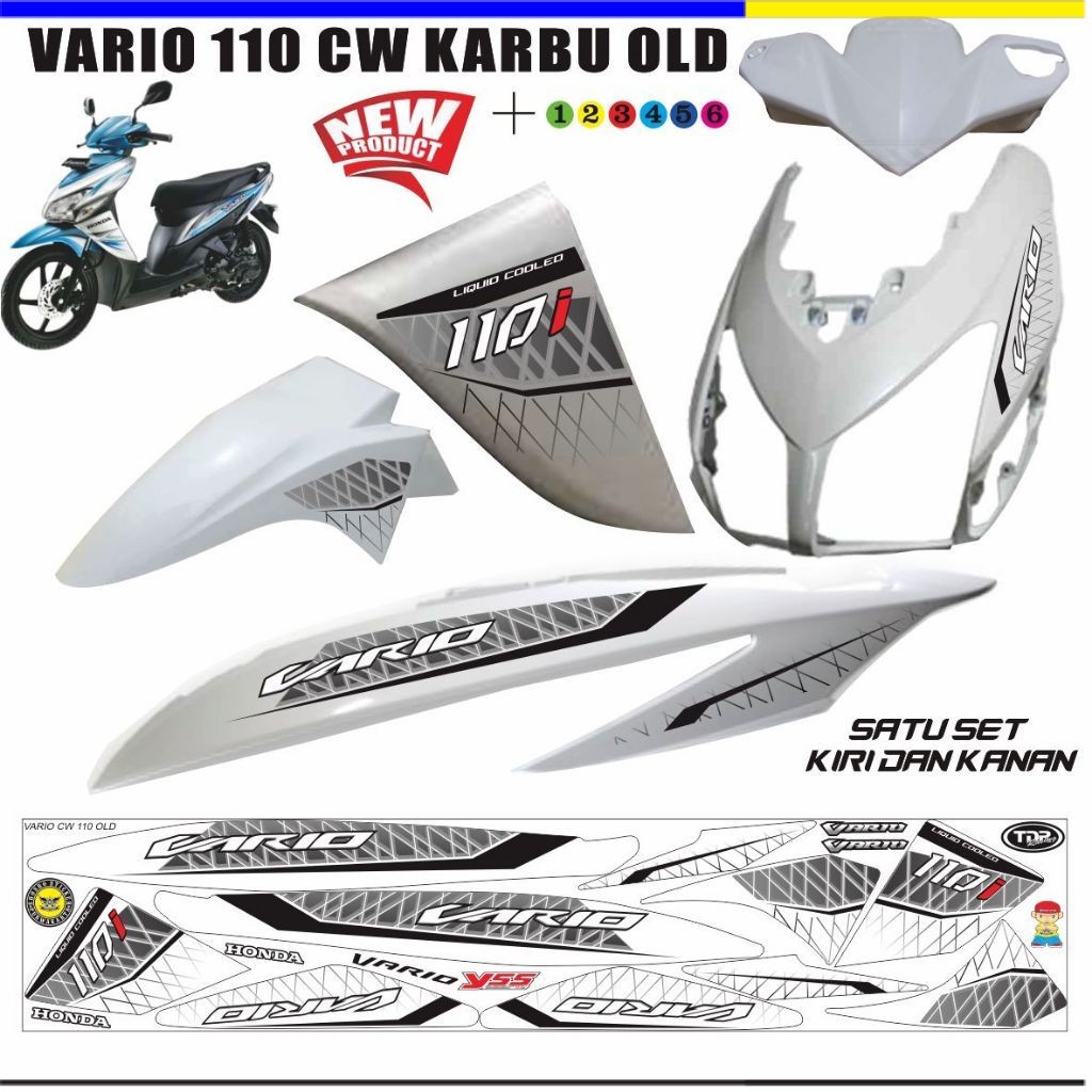 STRIPING MOTOR HONDA  VARIO 110 KARBU VARIASI STIKER VARIO CW 110 CARBU/  VARIO OLD 110 STIKER KEREN
