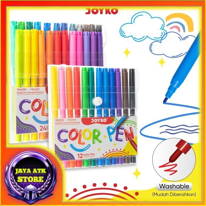 

JOYKO Pulpen Pena Warna Color Pen CLP-60 -12 Warna / 24 Warna