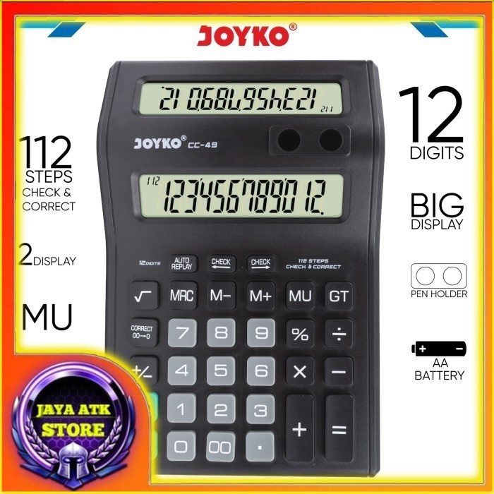 

JOYKO Calculator Kalkulator CC-49 12 Digits 2 Display