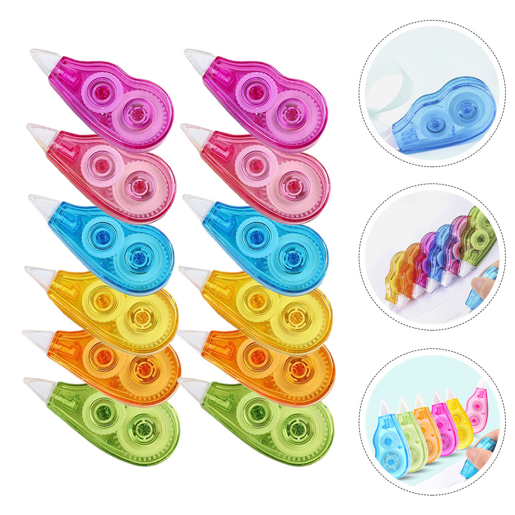 

12 Pcs Mini Duct Tape Correction Roller Cute School Supplies Aesthetic Scroll Wheel Portable Child