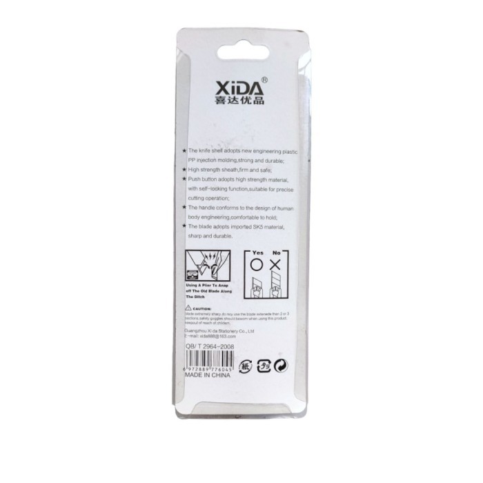 

Cutter Impor Xida Large XD – 604 Auto Lock 18 mm Bahan SK5