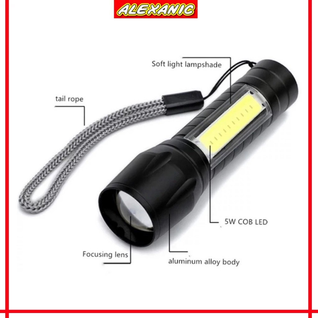 Senter LED Miini | Flashlight USB Charger | Mini LED Flashlight USB Charger | Senter Darurat LED USB