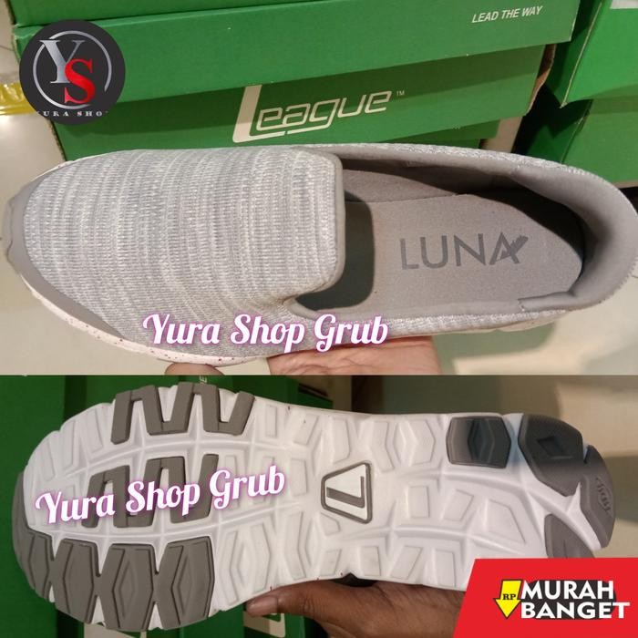 Sepatu League Luna Craftedknit Original Sepatu Sneakers League Wanita - Abu-abu, 36