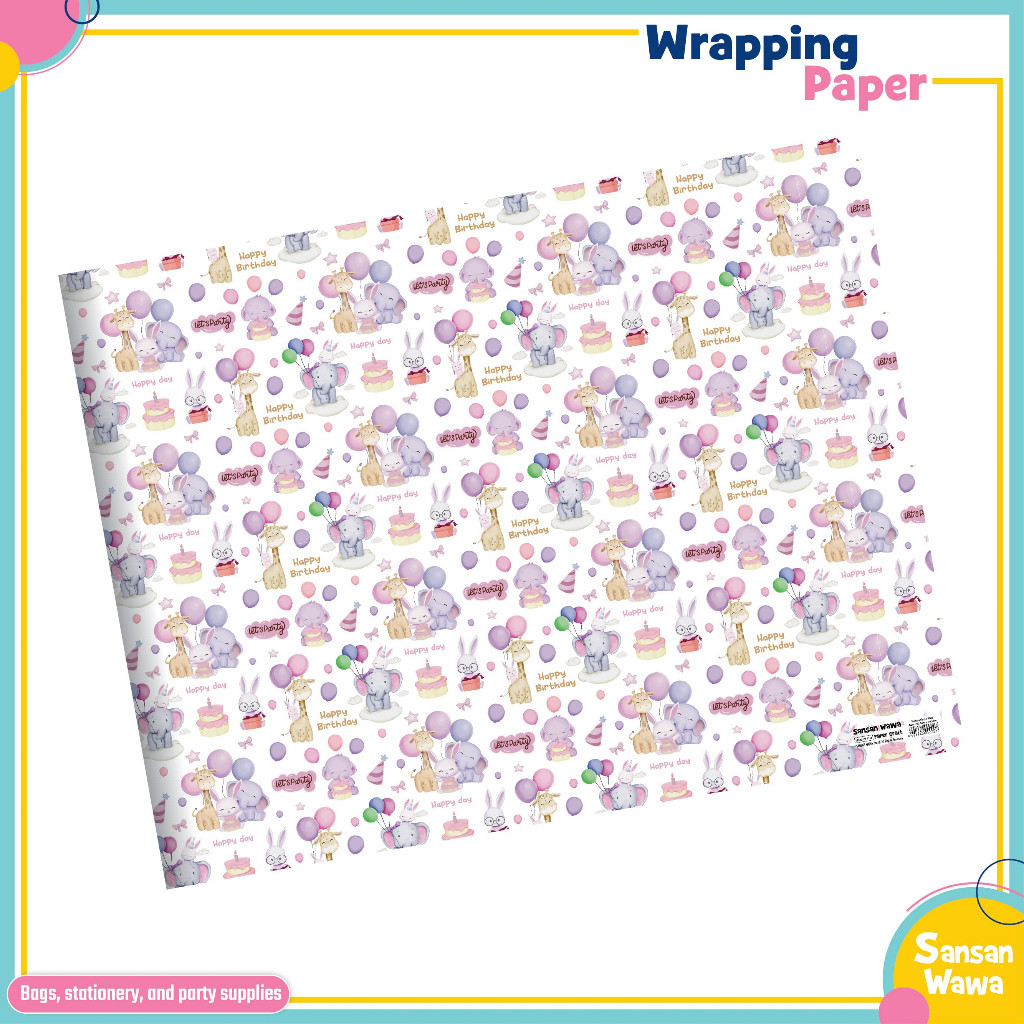 

Sansan Wawa Kertas Kado Motif Birthday Isi 5 Pcs