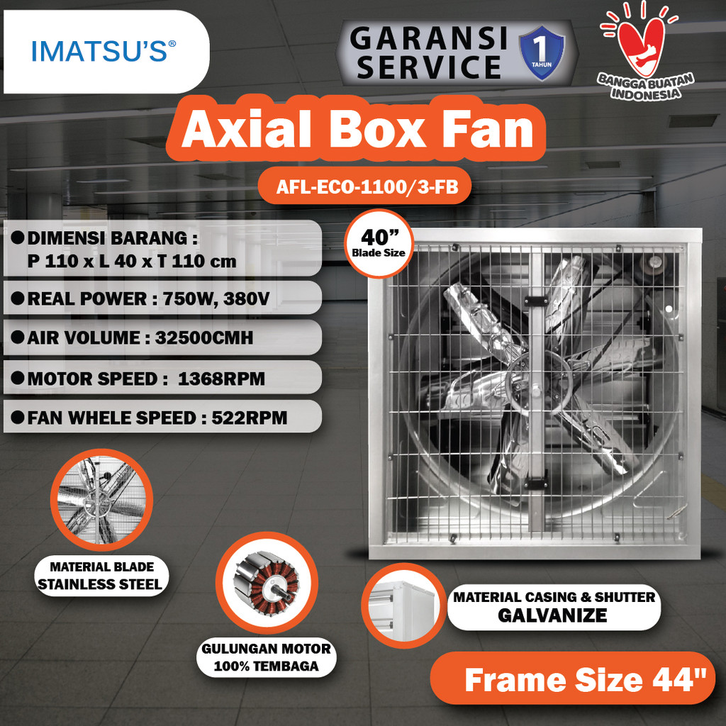 IMATSU'S Blower Exhaust Box Fan Kandang Ayam 40 Inch 3 PHASE