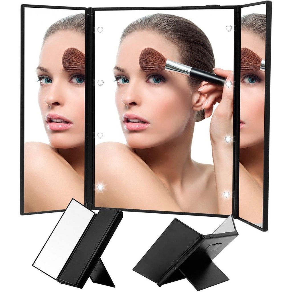 Cermin Lampu LED Tombol / Cermin Makeup LED / Kaca Cermin Lampu / Mirror LED Cermin Make Up / Kaca M