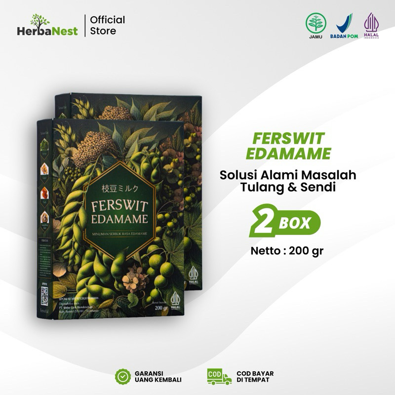 

Ferswit Susu Edamame Jepang Untuk Kolesterol, Asam Urat, Nyeri Sendi & Tulang 100% Original Paket 2 Box