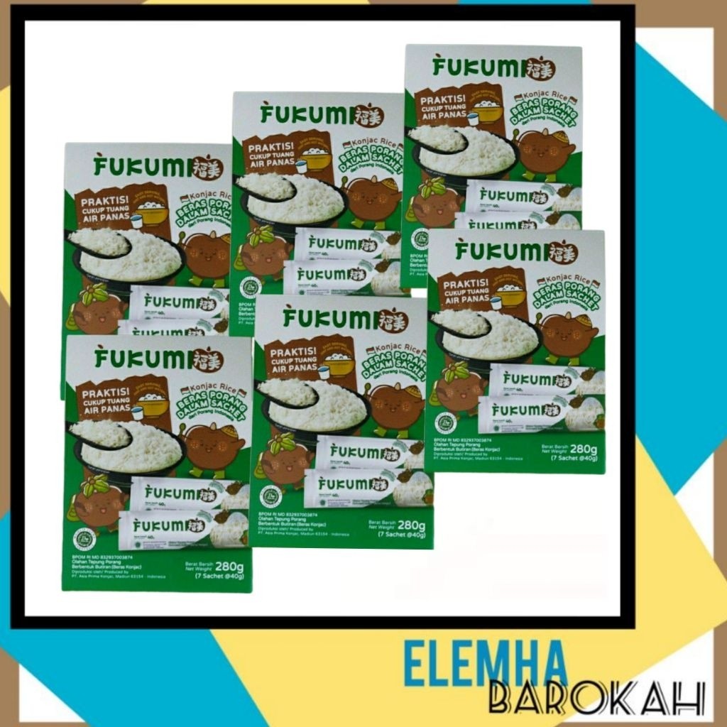 

(6 Box) Fukumi Beras Porang Shirataki Instan Box 7 Sachet 6 Box / 12 Box / 24 Box