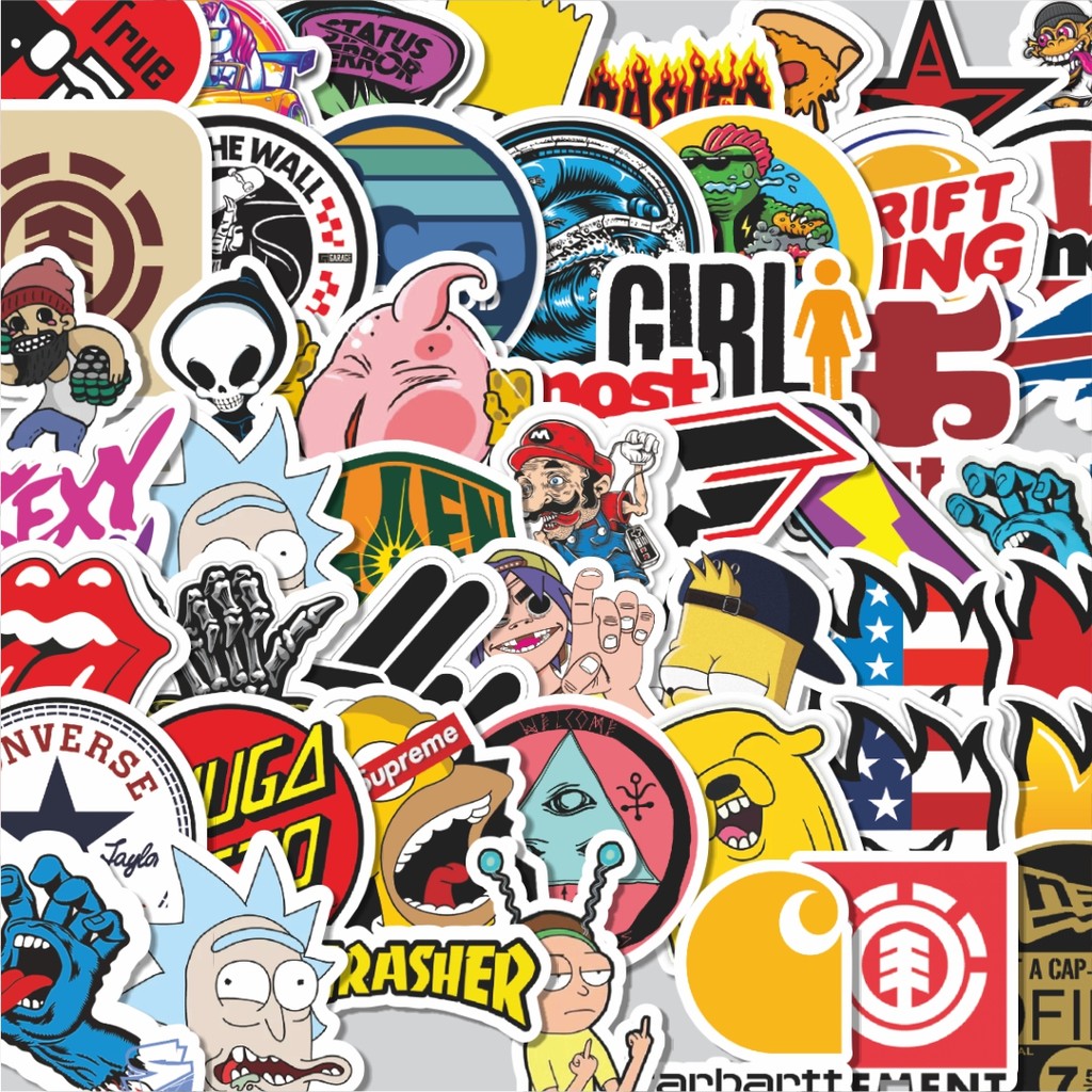 

Stiker Cutting Pack Stiker Logo Skateboard versi 1 Isi 100Pcs Series Aesthetic Lucu Keren Untuk Koper Bahan Vynil