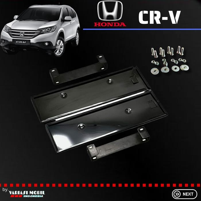 Tatakan Dudukan Plat Nomor Model Selip Samping Hitam Honda CRV Car