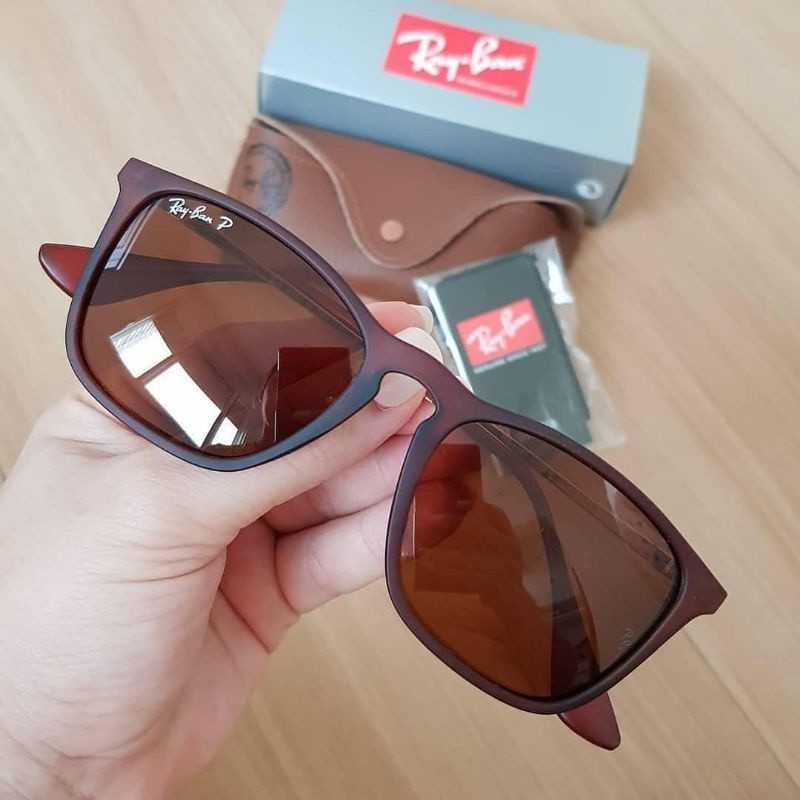 Kacamata RAYBAN CHRIS RB4187 Lensa Polarized Brown Dof