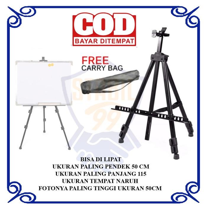 

Tripod Lipat Portable Papan Tulis Standing Whiteboard Alumunium White Board - tanpa obeng