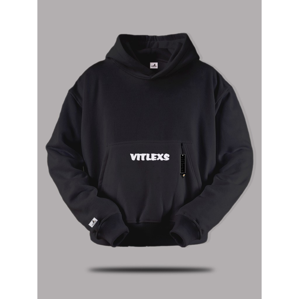 Vitlexs Hoodie Boxy 330 Gsm Hoodie Boxy Polos Bahan Cotton Fleece Tebal 330 Gsm