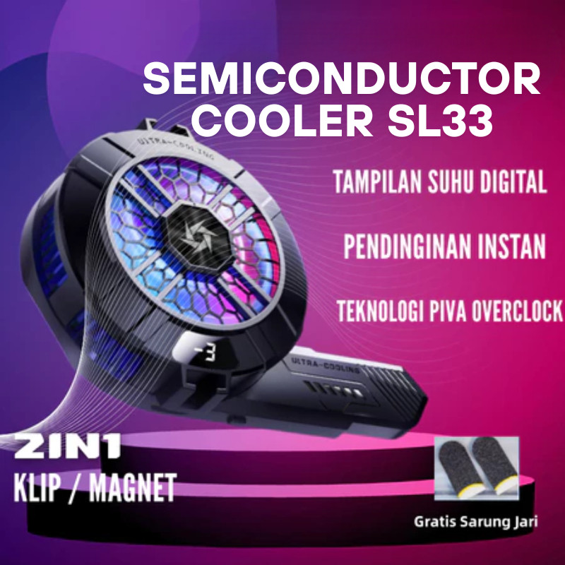 SL33 Gaming SL33 RGB Magnetic fan cooler hp Gaming – Original & Bergaransi 12 Bulan peltier cooler h