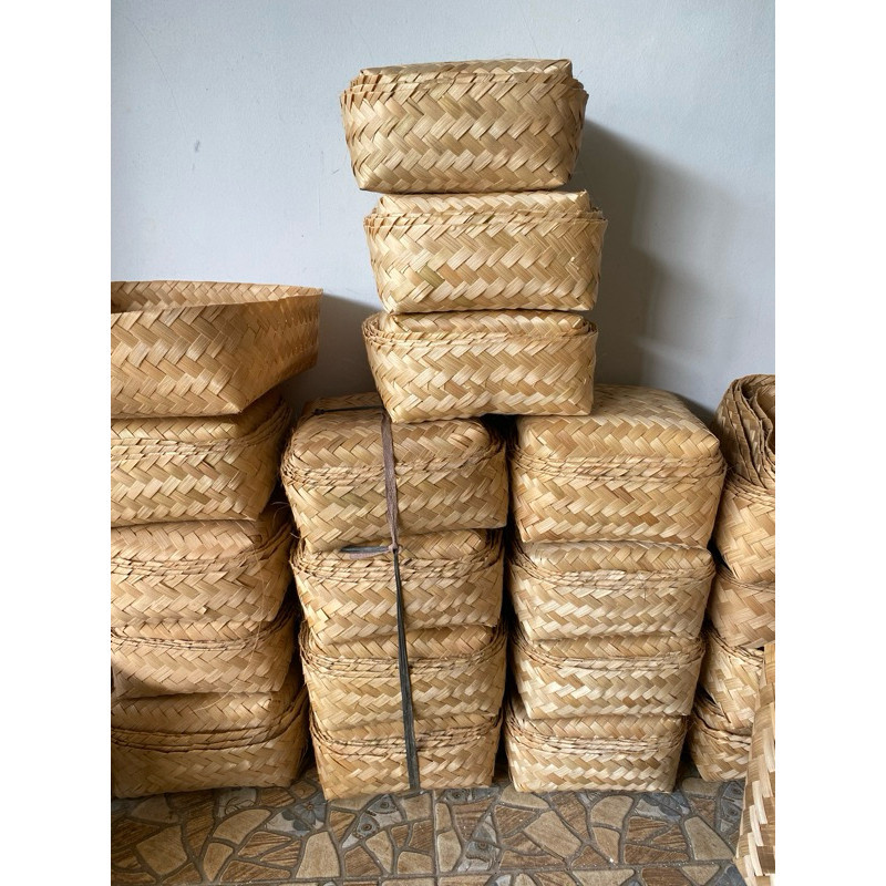 besek bambu ukuran 22x22 untuk tempat nasi HARGA PERPCS |  Besek Bambu Handmade