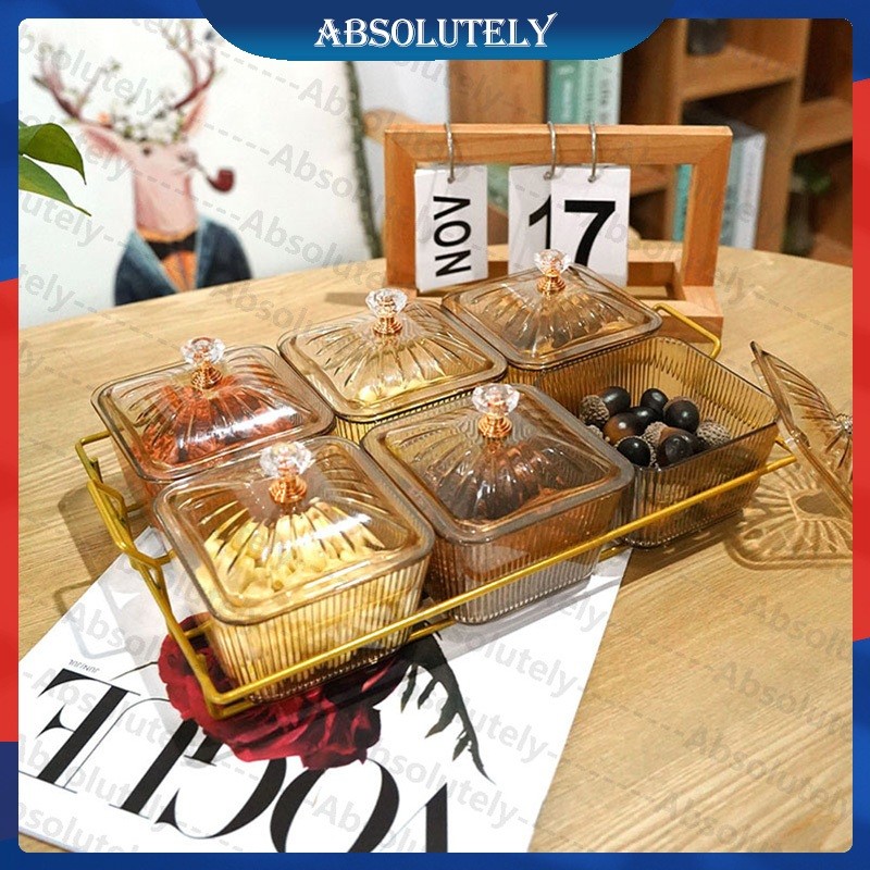 2In1/3In1/4In1/6In1 Toples Akrilik Aesthetic Toples Set Toples Mewah Toples Makanan Ringan Rumah Tan