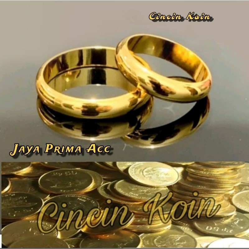 New Cincin Koin Polos Gold mirip Emas 24K ANTI KARAT