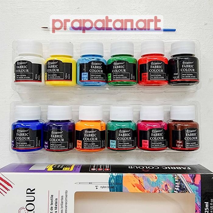 

TERLARIS! Giorgione Fabric Color Set | Cat Kain Tekstil - 12X6ML