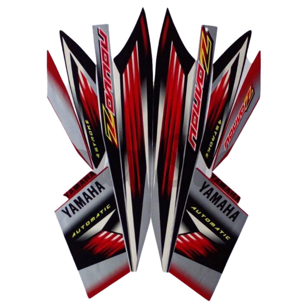 Stiker Striping Yamaha Nouvo Z 2005 Hitam Merah List Body Motor Stiker Nouvo Z 2005 Terbaik