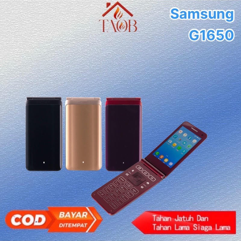 hp smartphone Samsung lipat Galaxy HP Folder 2 G1650 bisa W ADual Sim Keypad Flip Lipat Termurah