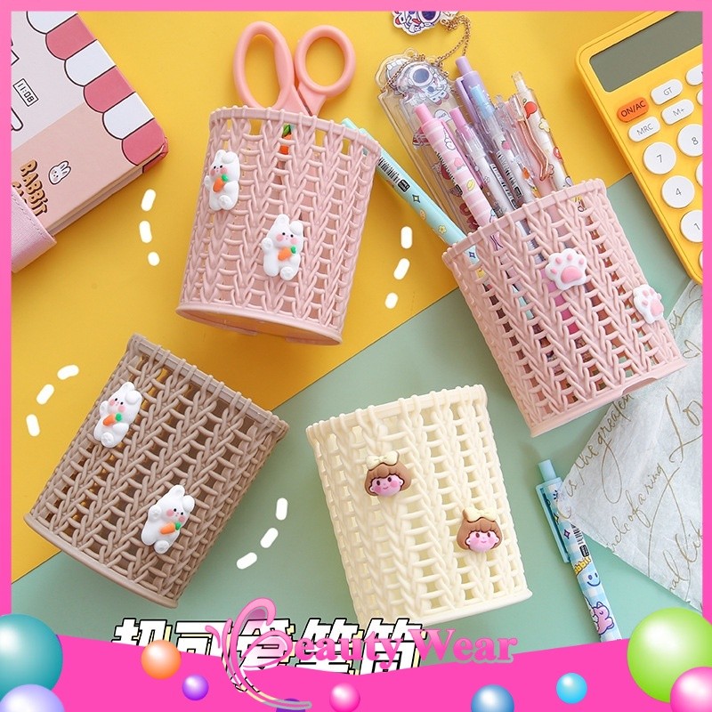

Tempat Pensil Dan Pulpen Motif Keranjang Desktop Pen Holder Serbaguna