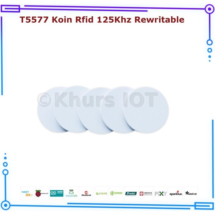 GB99 T5577 Koin Bulat Rfid 125Khz Rewritable T5577 Coin Copy Clone