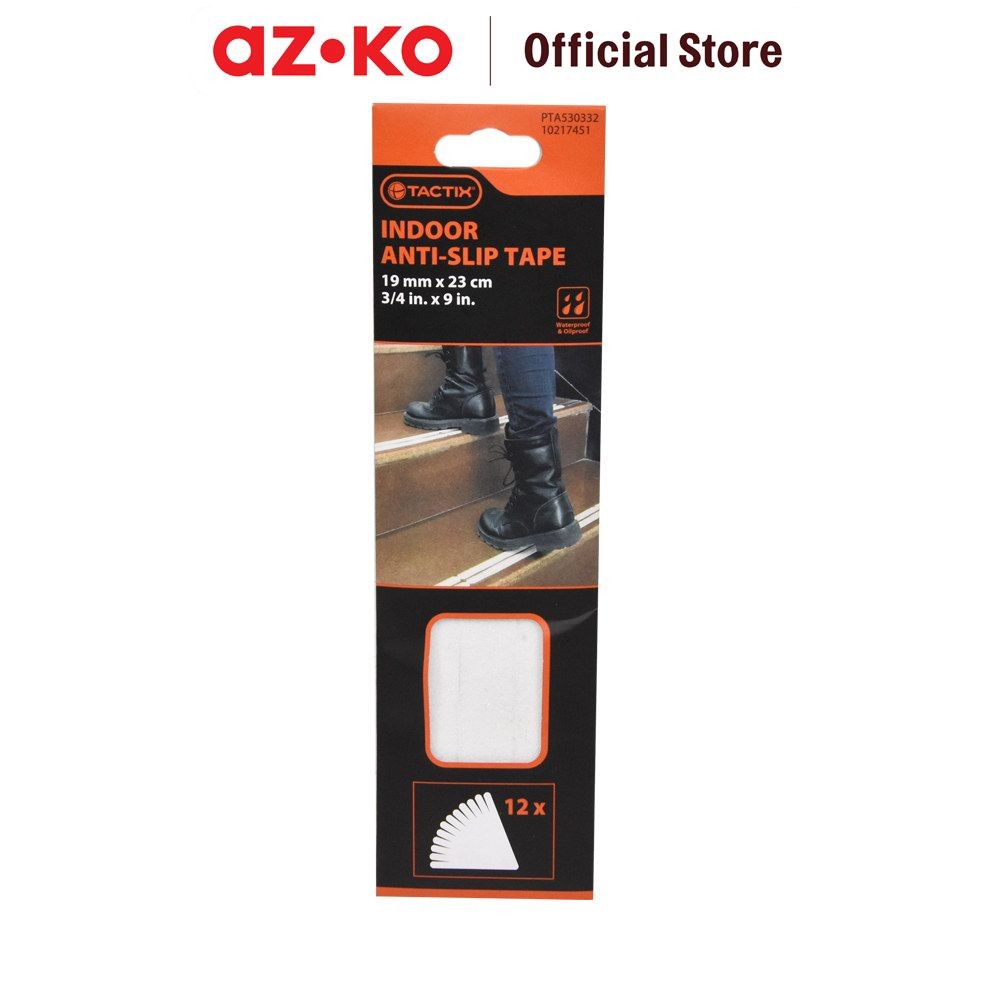 AZKO Tactix Tape Anti Slip 23X1.9 cm - Putih Isolasi Lakban Perekat Anti Licin Tape Anti Selip Perle