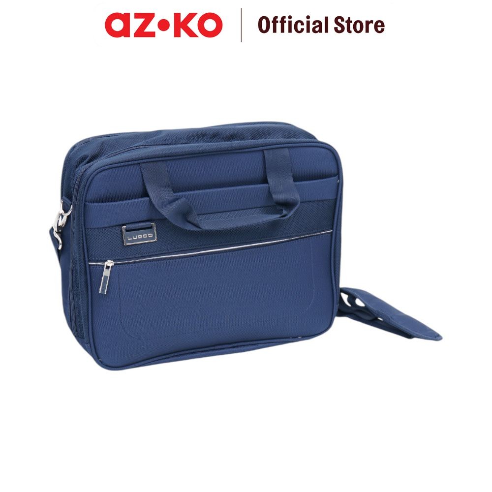 AZKO Luggo Royce Tas Laptop - Biru Navy Tas Jinjing Selempang Laptop Bag Tempat Penyimpanan Notebook