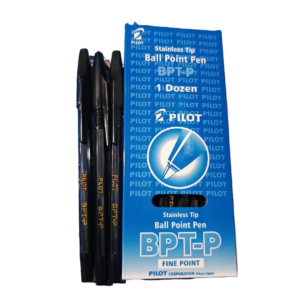 

Paket 12pcs Pulpen Pilot BPT-P Fine Point 0.7mm Stainless Hitam Pena