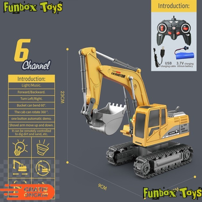 (PSD) Mainan Anak RC 40MHZ EXCAVATOR DIE CAST METAL JM22480 Mainan Remote Control Mobil Excavator An