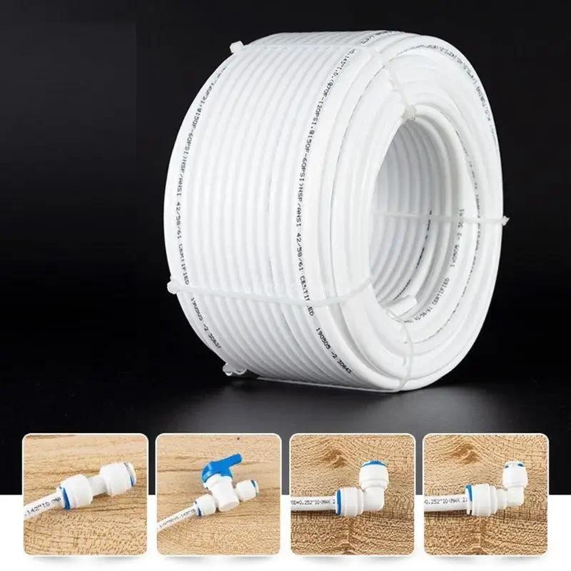 1/4 inch 20m/65.62ft White PE Pipe Flexible Tube Hose for RO Water Filter System Aquarium Revers Rev