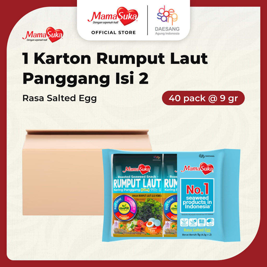 

MamaSuka - Rumput Laut Panggang Salted Egg Isi 2 (Karton @ 40 pack)