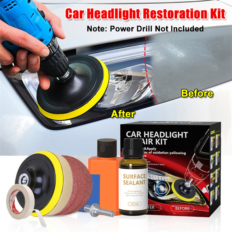 Car Headlight Restoration Kit Auto Headlamp Lens Restore Oxidation Yellow Scratch Restore Polishing 