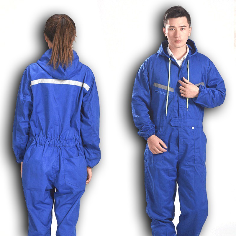 Working Hooded Coveralls Overalls Dust-proof Paint Spray Clothing Hood Protective Safety Reflective 
